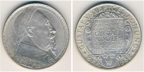 2 Krone Svezia Argento Gustavo II Adolfo di Svezia(1594 – 1632)