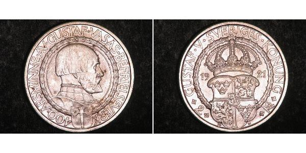 2 Krone Svezia Argento 