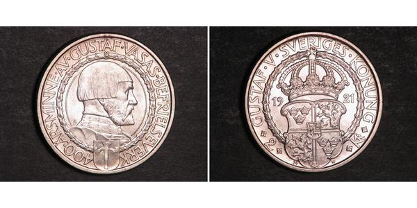 2 Krone Svezia Argento 