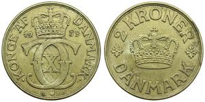 2 Krone Danemark Bronze/Aluminium 