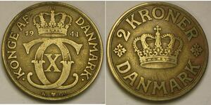 2 Krone Denmark Bronze/Aluminium 