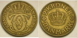 2 Krone Denmark Bronze/Aluminium 