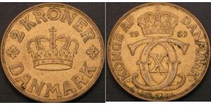 2 Krone Denmark Bronze/Aluminium 