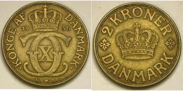 2 Krone Denmark Bronze/Aluminium 