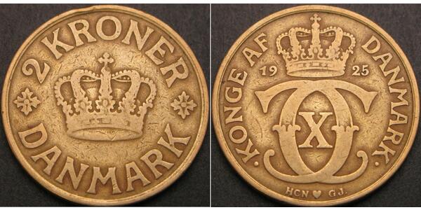 2 Krone Denmark Bronze/Aluminium 