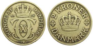 2 Krone Dänemark Bronze/Aluminium 