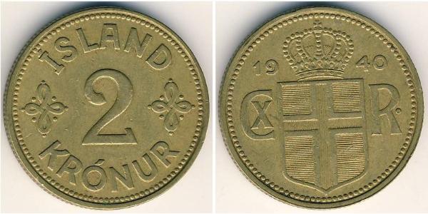 2 Krone Iceland Bronze/Aluminium 