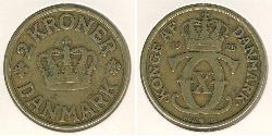 2 Krone Dänemark Messing 