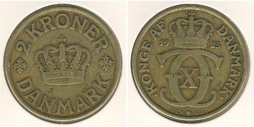 2 Krone Dänemark Messing 