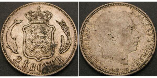 2 Krone Dinamarca Plata 