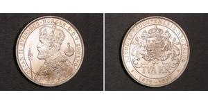 2 Krone Suecia Plata Óscar II de Suecia (1829-1907)