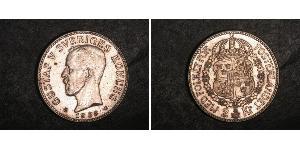 2 Krone Suecia Plata Gustavo V de Suecia (1858 - 1950)