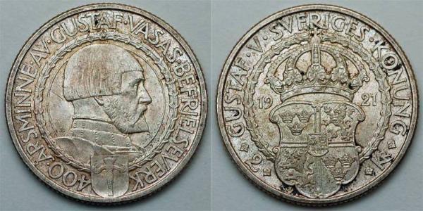 2 Krone Suecia Plata 