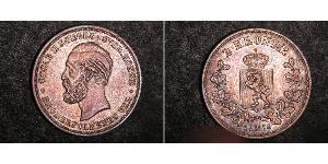 2 Krone United Kingdoms of Sweden and Norway (1814-1905) Plata Óscar II de Suecia (1829-1907)