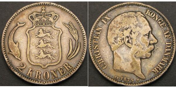 2 Krone Dänemark Silber 