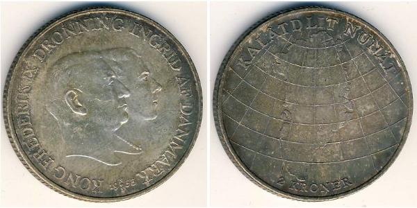 2 Krone Dänemark Silber 