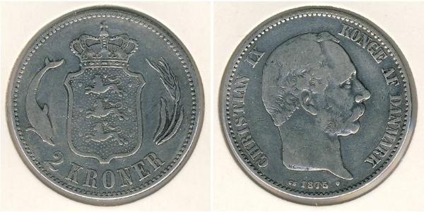 2 Krone Dänemark Silber 