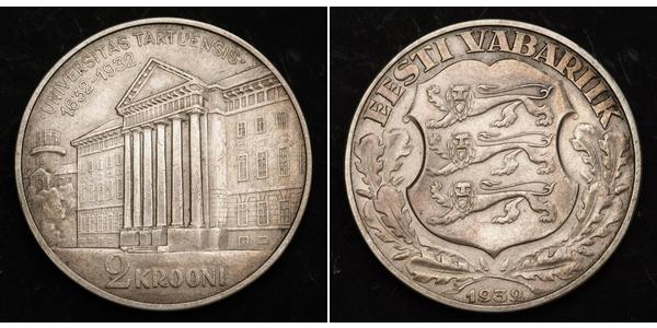 2 Krone Estonia (Republic) Silber 