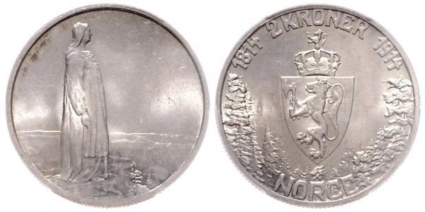 2 Krone Kongeriket Norge (1905 - ) Silber Haakon VII. (1872 - 1957)