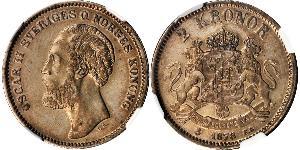 2 Krone Schweden Silber Oskar II. (Schweden) (1829-1907)