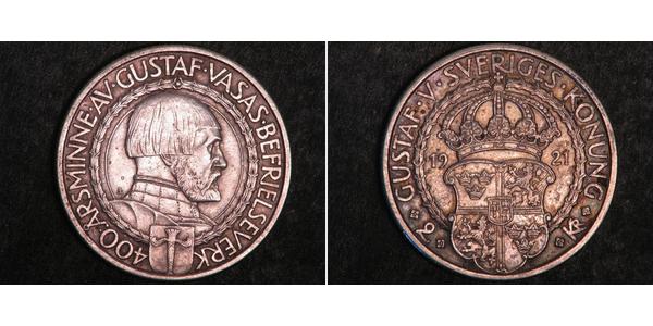 2 Krone Schweden Silber 