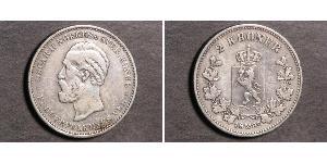 2 Krone United Kingdoms of Sweden and Norway (1814-1905) Silber Oskar II. (Schweden) (1829-1907)