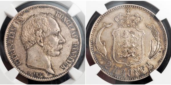 2 Krone Denmark Silver 