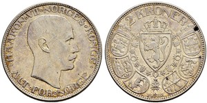 2 Krone Kingdom of Norway (1905 - ) Silver Haakon VII of Norway (1872 - 1957)