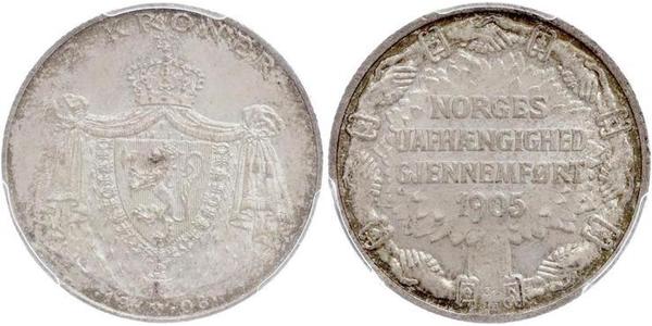 2 Krone Norway Silver Haakon VII of Norway (1872 - 1957)