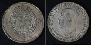 2 Krone Sweden Silver Gustaf V of Sweden (1858 - 1950)