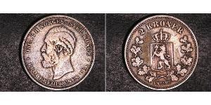 2 Krone United Kingdoms of Sweden and Norway (1814-1905) Silver Oscar II of Sweden (1829-1907)