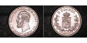 2 Krone United Kingdoms of Sweden and Norway (1814-1905) Silver Oscar II of Sweden (1829-1907)