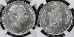 2 Krone 丹麦 銀 克里斯蒂安十世 (1870 - 1947)