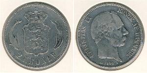 2 Krone 丹麦 銀 