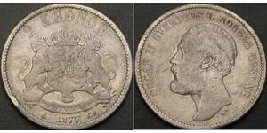 2 Krone 瑞典 銀 奧斯卡二世 (1829-1907)