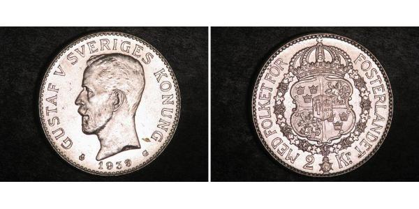 2 Krone 瑞典 銀 古斯塔夫五世 (1858 - 1950)
