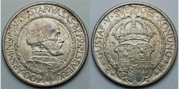 2 Krone 瑞典 銀 