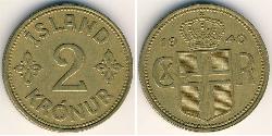 2 Krone Iceland 青铜/铝 