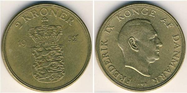 2 Krone 丹麦 青铜/铝 