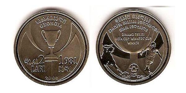 2 Lari Georgia (1991 - ) Copper/Nickel 