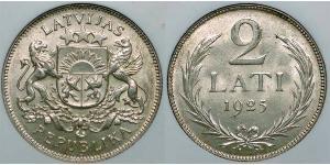 2 Lats Lettland Silber 