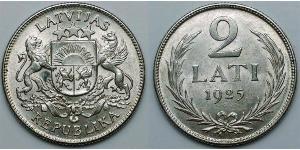 2 Lats Lettland Silber 