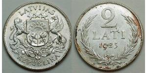 2 Lats Lettland Silber 