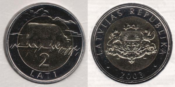 2 Lats Latvia (1991 - )  