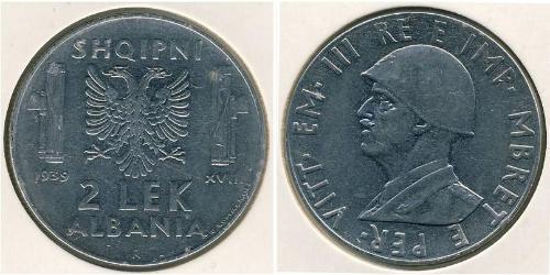 2 Lek Albania Acero inoxidable 