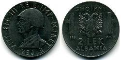 2 Lek 阿尔巴尼亚王国 (1939年－1943年) (1939 - 1943) Stainless steel 维托里奥·埃马努埃莱三世 (1869 - 1947)