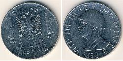 2 Lek 阿尔巴尼亚王国 (1939年－1943年) (1939 - 1943) Steel 维托里奥·埃马努埃莱三世 (1869 - 1947)