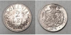 2 Leu Kingdom of Romania (1881-1947) Silver 