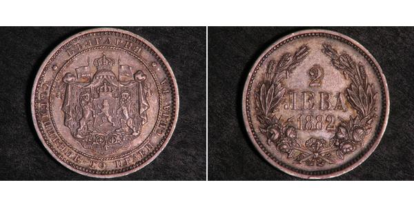 2 Lev Principado autónomo de Bulgaria (1878 - 1908) Plata Alejandro I de Bulgaria