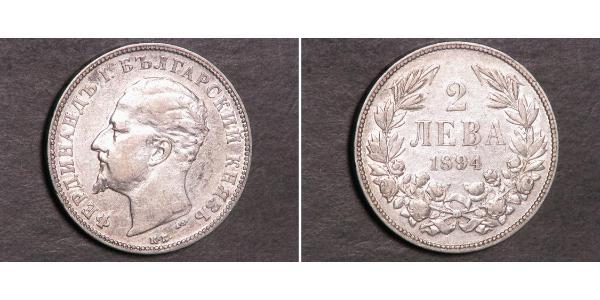 2 Lev 保加利亚 銀 Ferdinand I of Bulgaria (1861 -1948)